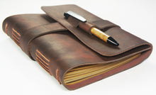 Handmade Leather Journal with Bamboo Pen