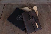 Handmade Leather Journal with Bamboo Pen