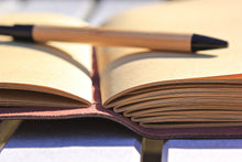 Handmade Leather Journal with Bamboo Pen