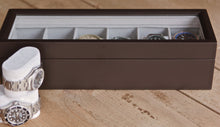 Solid Espresso Wood Watch Box - 6 Slot