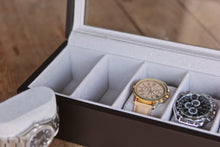 Solid Espresso Wood Watch Box - 6 Slot