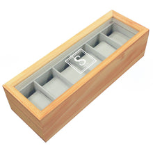 Solid Light Wood Watch Box Organizer with Glass Display Top