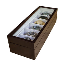 Solid Espresso Wood Watch Box - 6 Slot