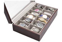 Solid Espresso 12 Slot Wood Watch Box