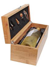 Bamboo Wine Gift Box Set with wine accessories